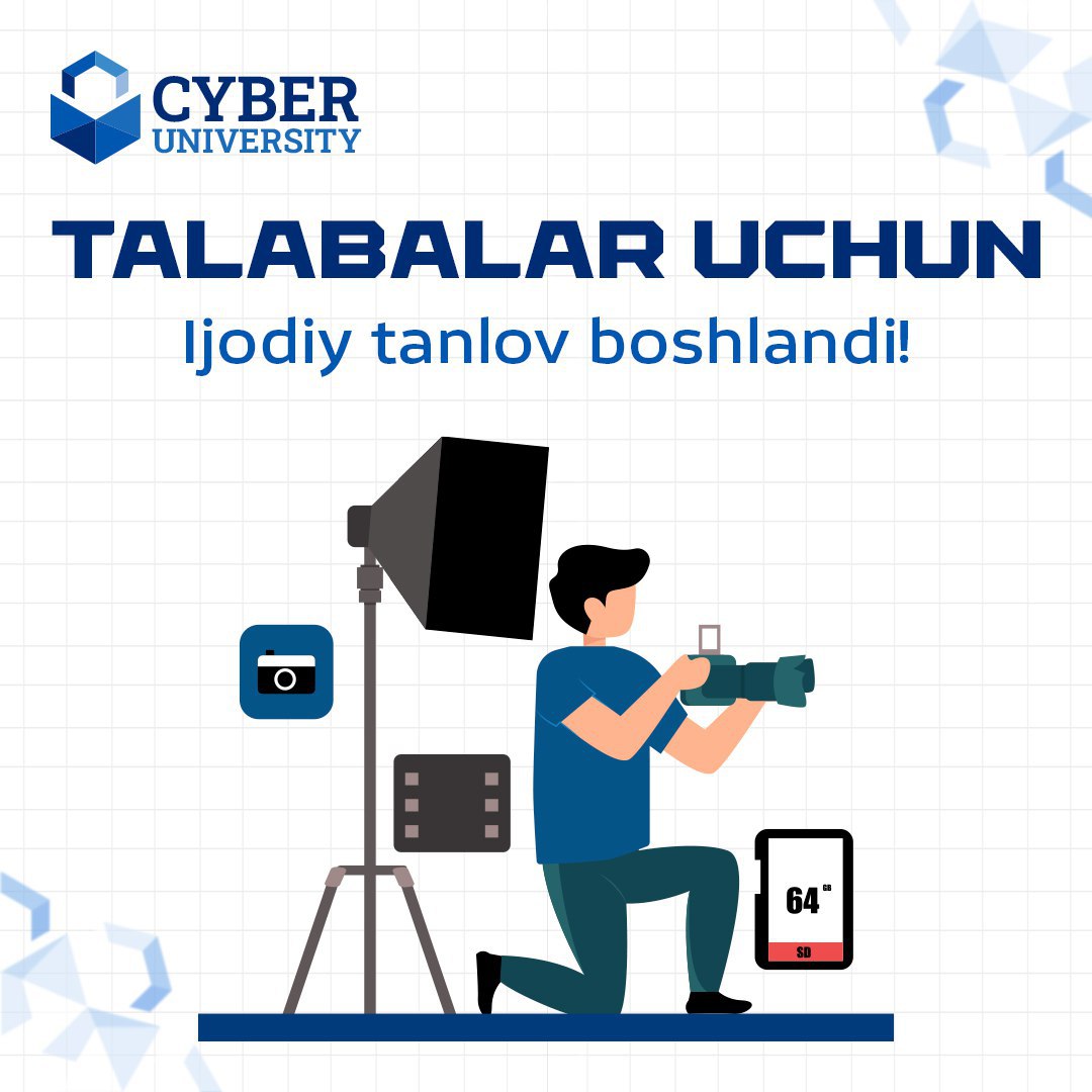Bu shunchaki oliygoh emas, bu — kelajak kodlari yoziladigan muhit. Kreativligingni namoyon eting va tanlovda g‘olib bo‘lish imkoniyatini qo‘ldan boy bermang!